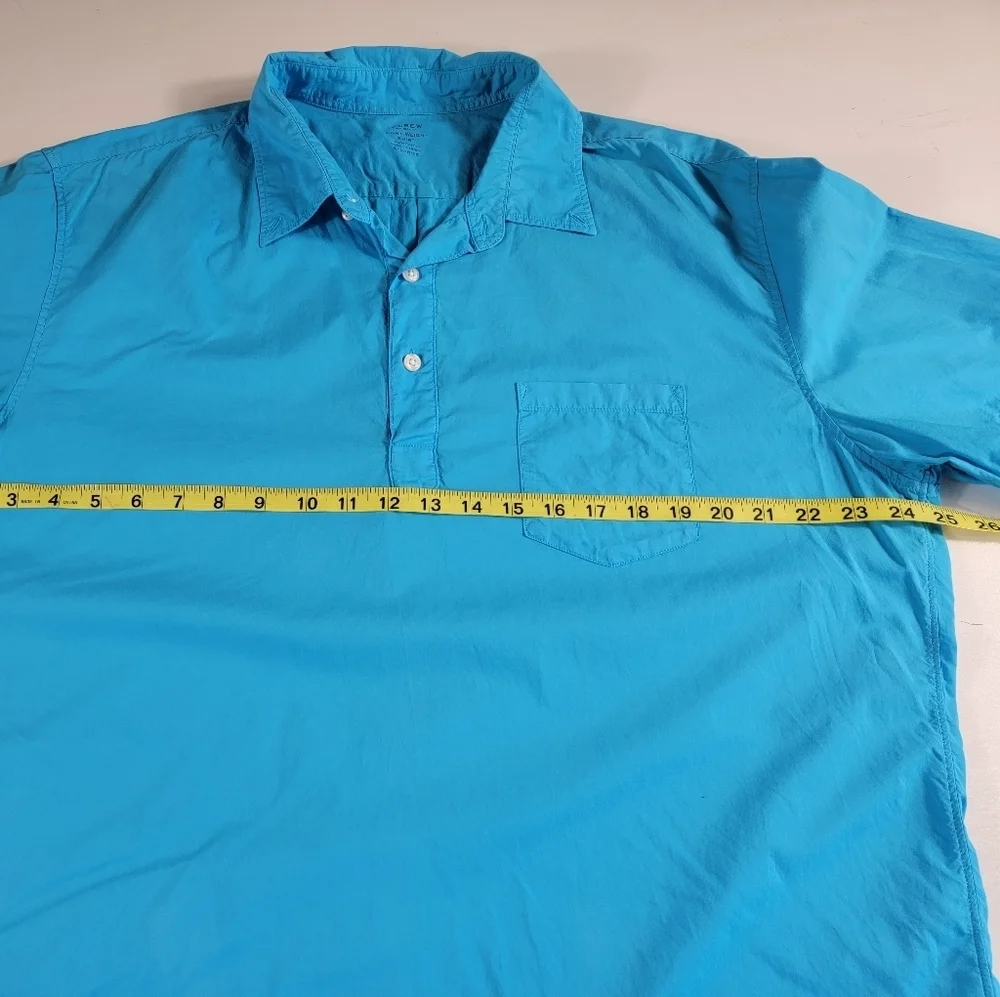 J. Crew Polo Shirt Mens XL Blue Collared Lightweight Short Sleeve  Preppy
